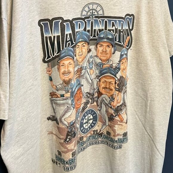 Vintage 1995 MLB Salem Sportswear Seattle Mariners Caricature Tee - Picture 2 of 3